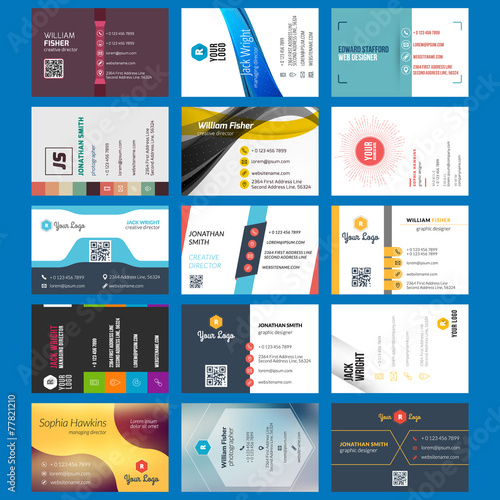 Vector set of modern creative business cards