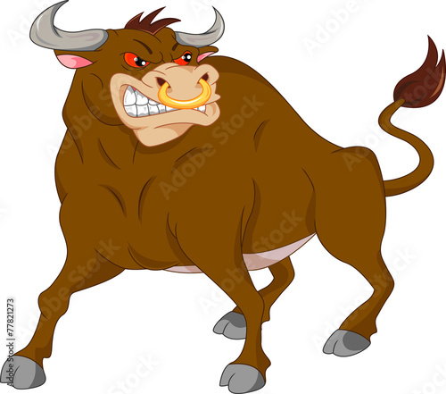 angry bull cartoon