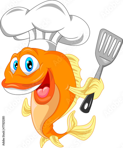 fish chef cartoon