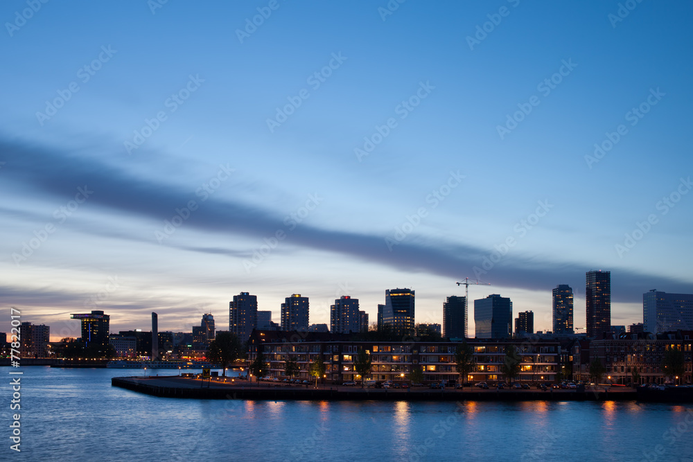 Naklejka premium City Skyline of Rotterdam