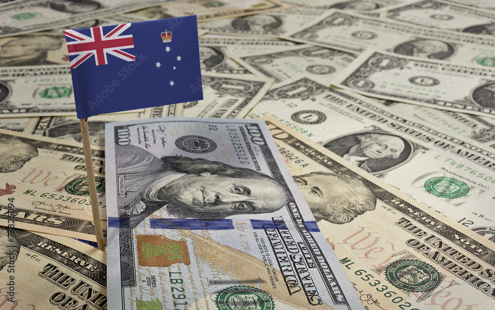 Flag of Victoria sticking in various american banknotes.(series) Flag of Victoria sticking in various american banknotes.(series)