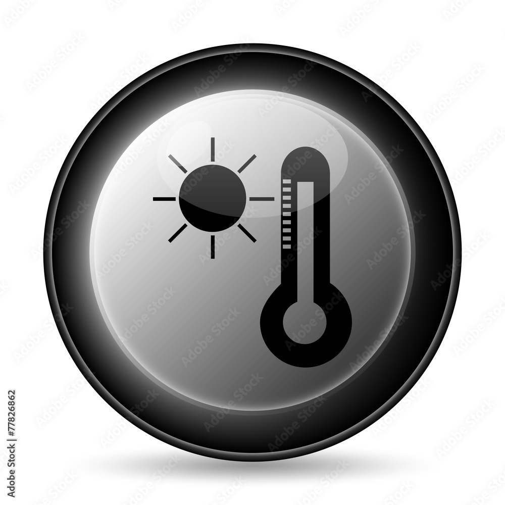 Sun and thermometer icon Sun and thermometer icon