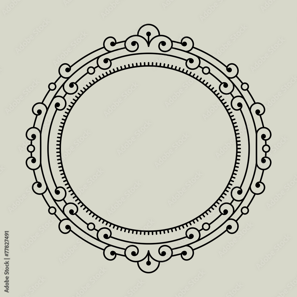 Vector geometric frame in trendy mono line style. Vector geometric frame in trendy mono line style.