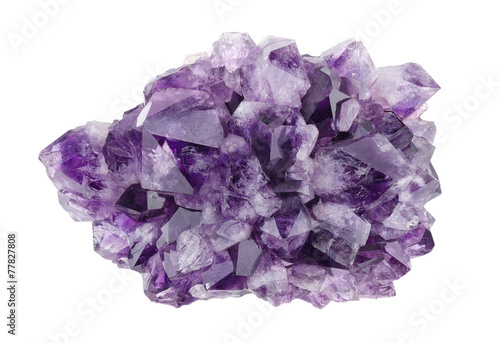 Amethyst Directly Above Over White Background