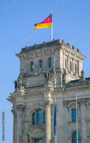 Berlin Reichstag with flag