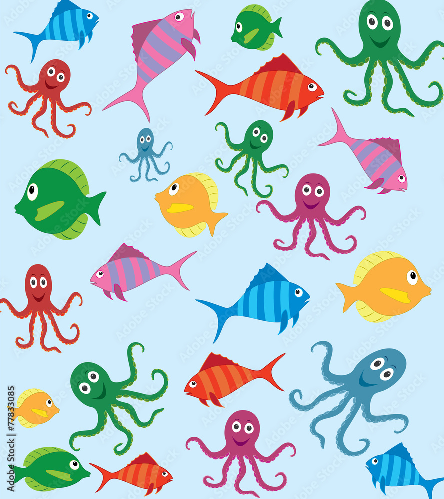 Fish and octopus pattern Fish and octopus pattern