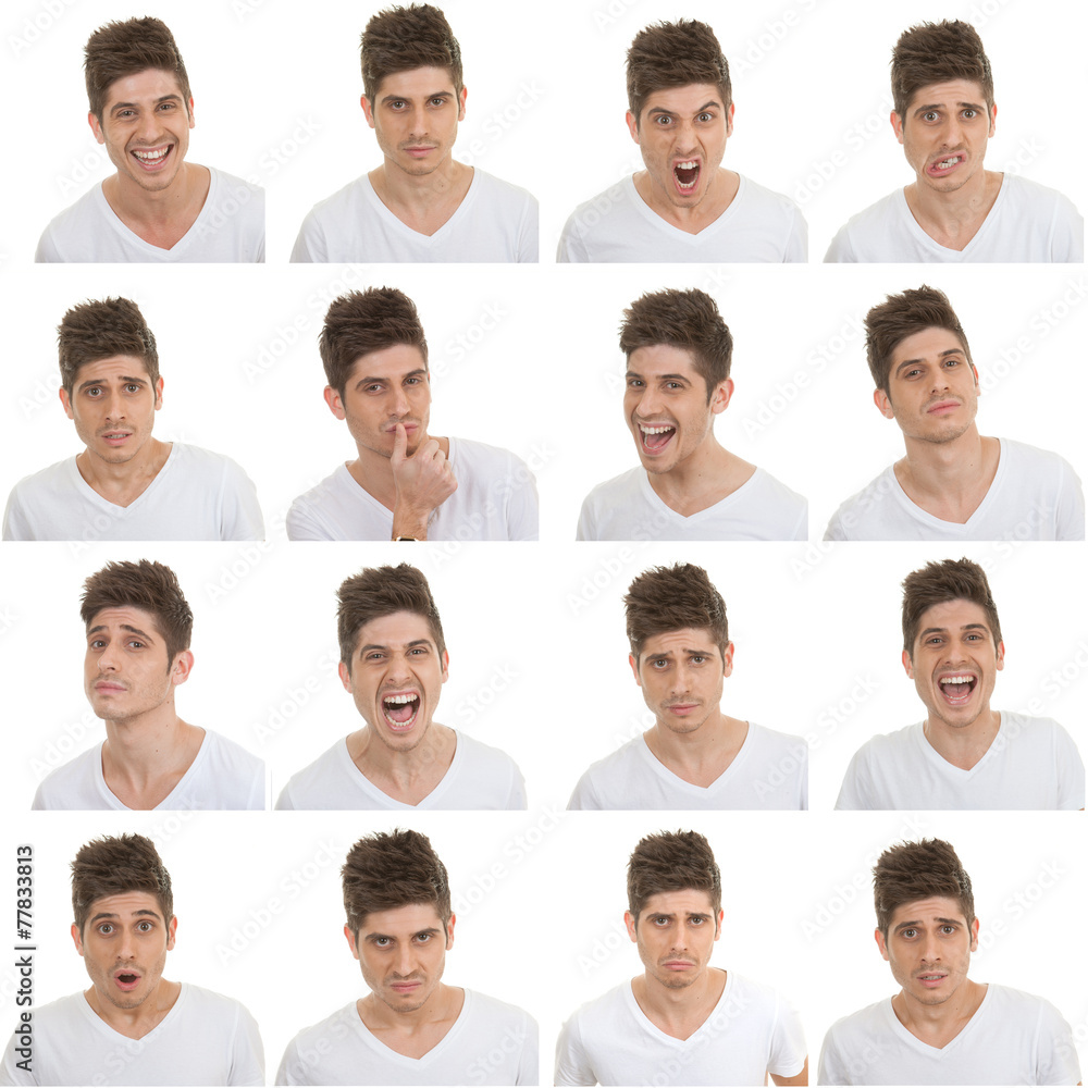 set of male facial expressions set of male facial expressions