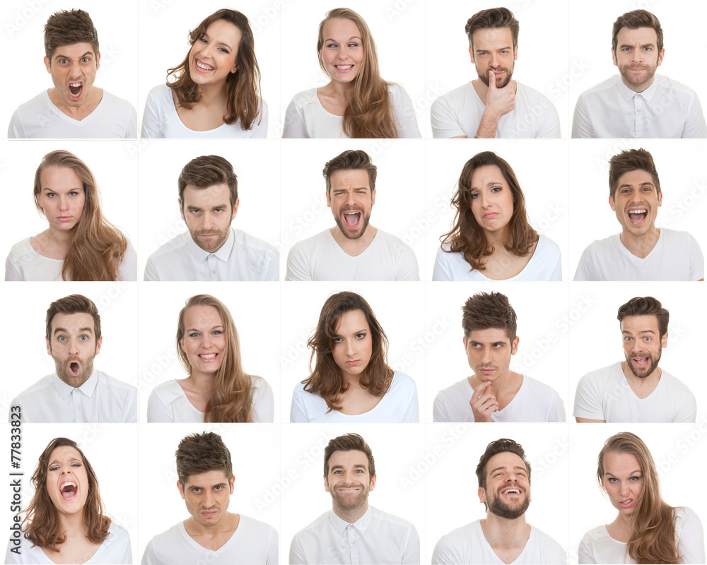 Obraz premium zestaw różnych twarzy płci męskiej i żeńskiej