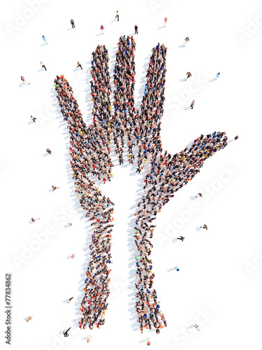 People in the form of an abstract symbol business.