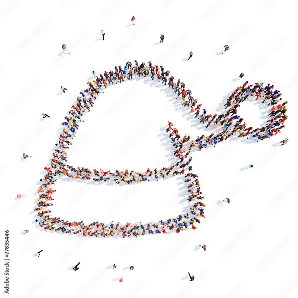 people in the form a cap of Santa Claus. people in the form a cap of Santa Claus.