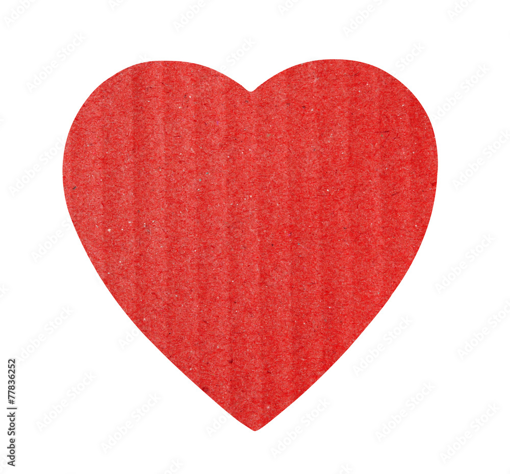 Love shape cardboard heart isolated on a white background Love shape cardboard heart isolated on a white background