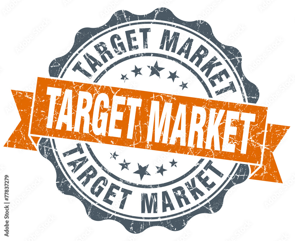 Obraz premium target market vintage orange seal isolated on white