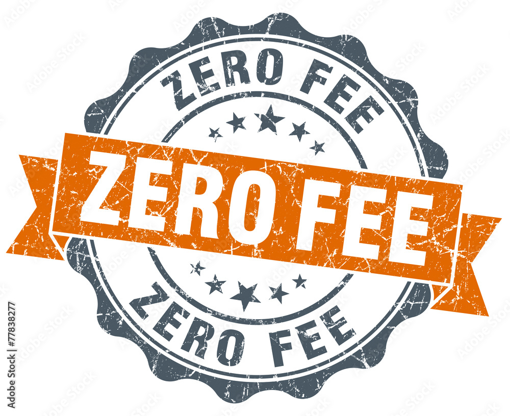 Obraz premium zero fee vintage orange seal isolated on white