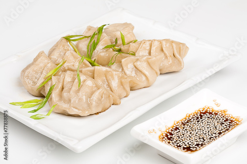 Japanese dumplings with soy