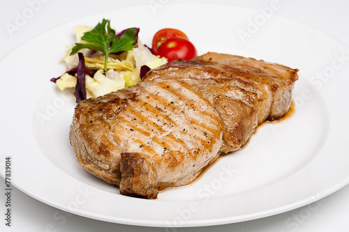 A great beef steak with vegetables