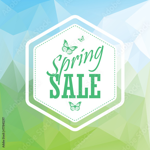 Green spring sale low polygonal landscape background with