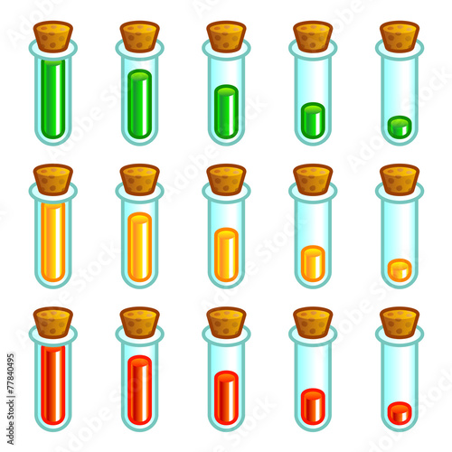 Glass test tubes game progress bar