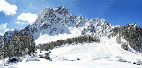 Dolomite mountains, Massif Croda Rossa di Sesto in South Tyrol