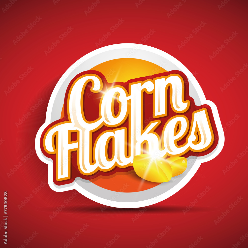 Fototapeta premium Corn flakes vector label