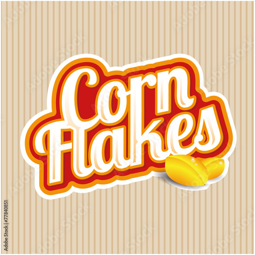 Corn flakes vector label