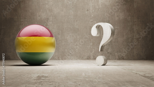 Tableau sur toile Bolivia. Question Mark Concept.