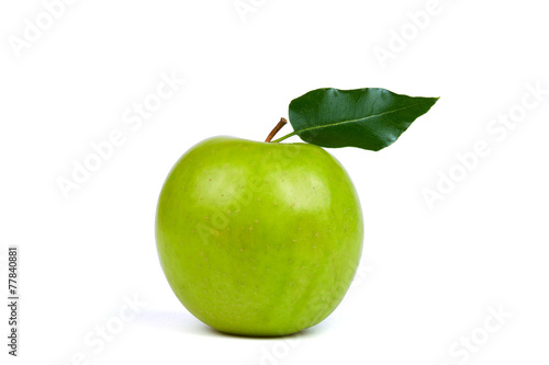 Green Apple with leaf