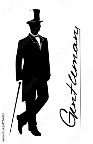 silhouette of a gentleman in a tuxedo
