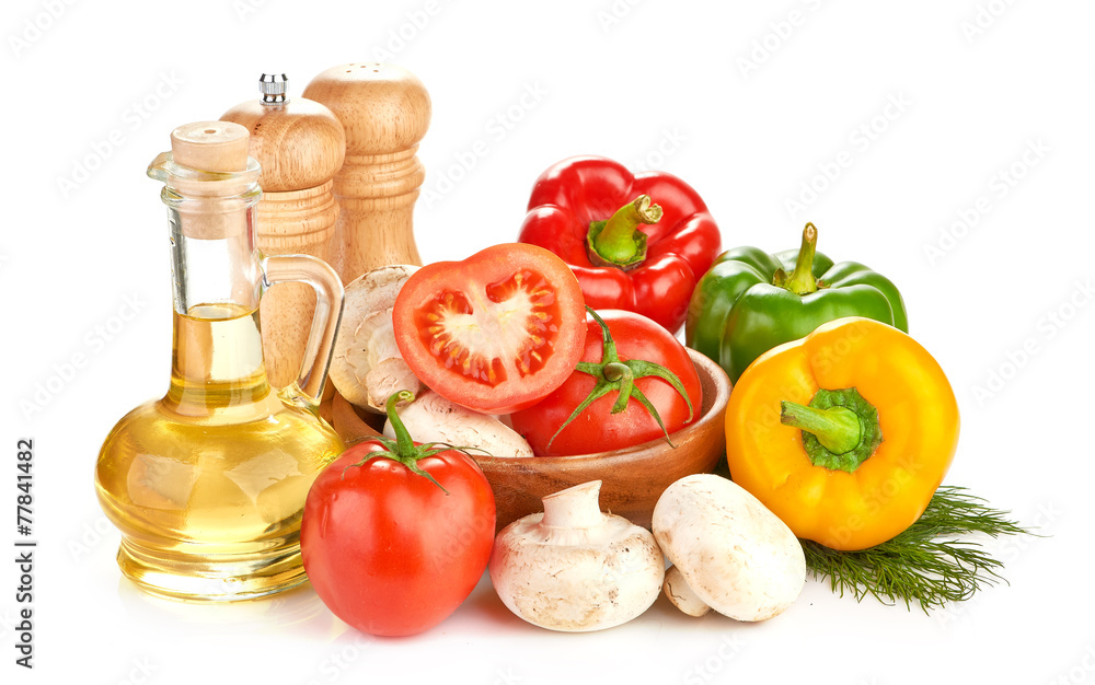 Fresh vegetables and mushrooms Fresh vegetables and mushrooms
