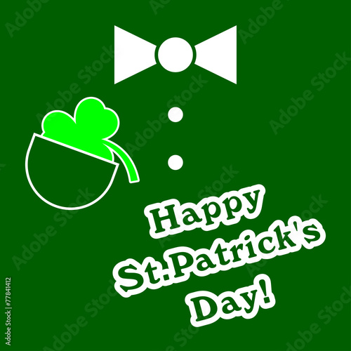 Green suit with shamrock and bow tie