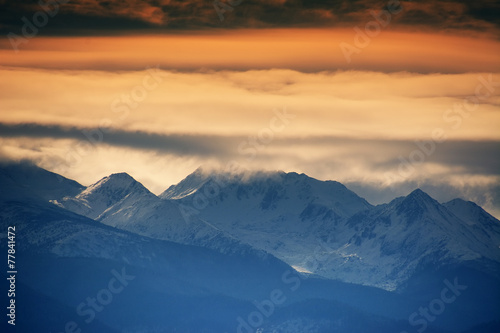 Alpine winter landscape in Transylvania  Romania  Europe