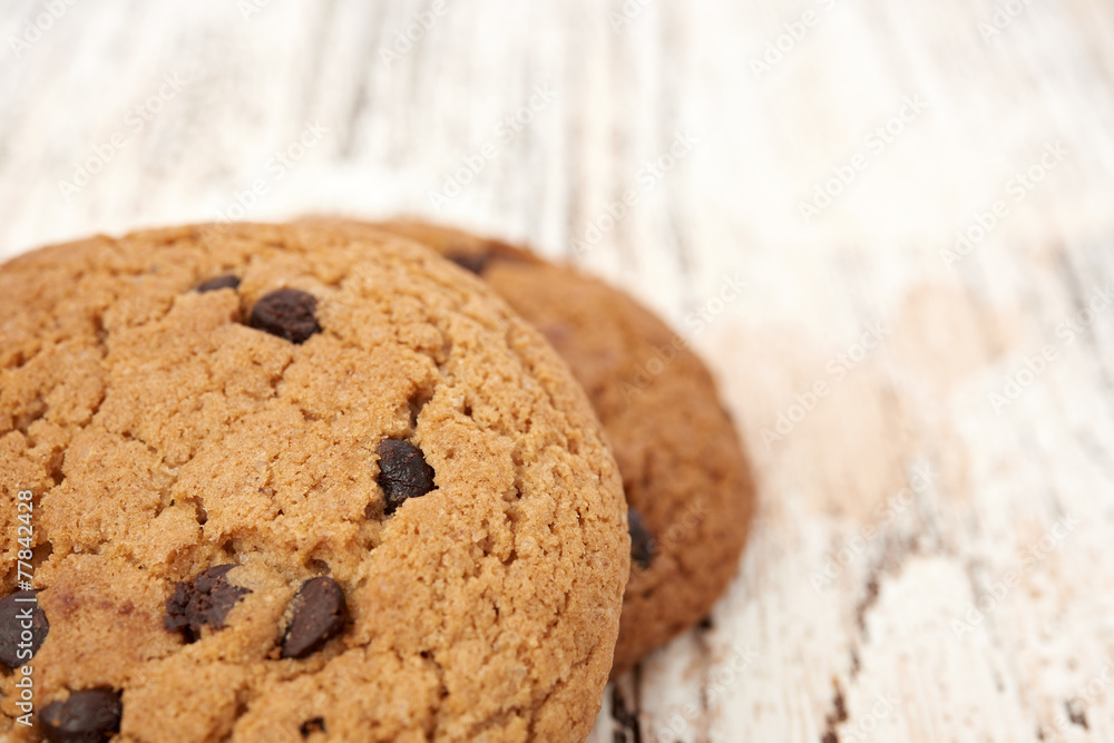 Fototapeta premium oat cookies on wooden table