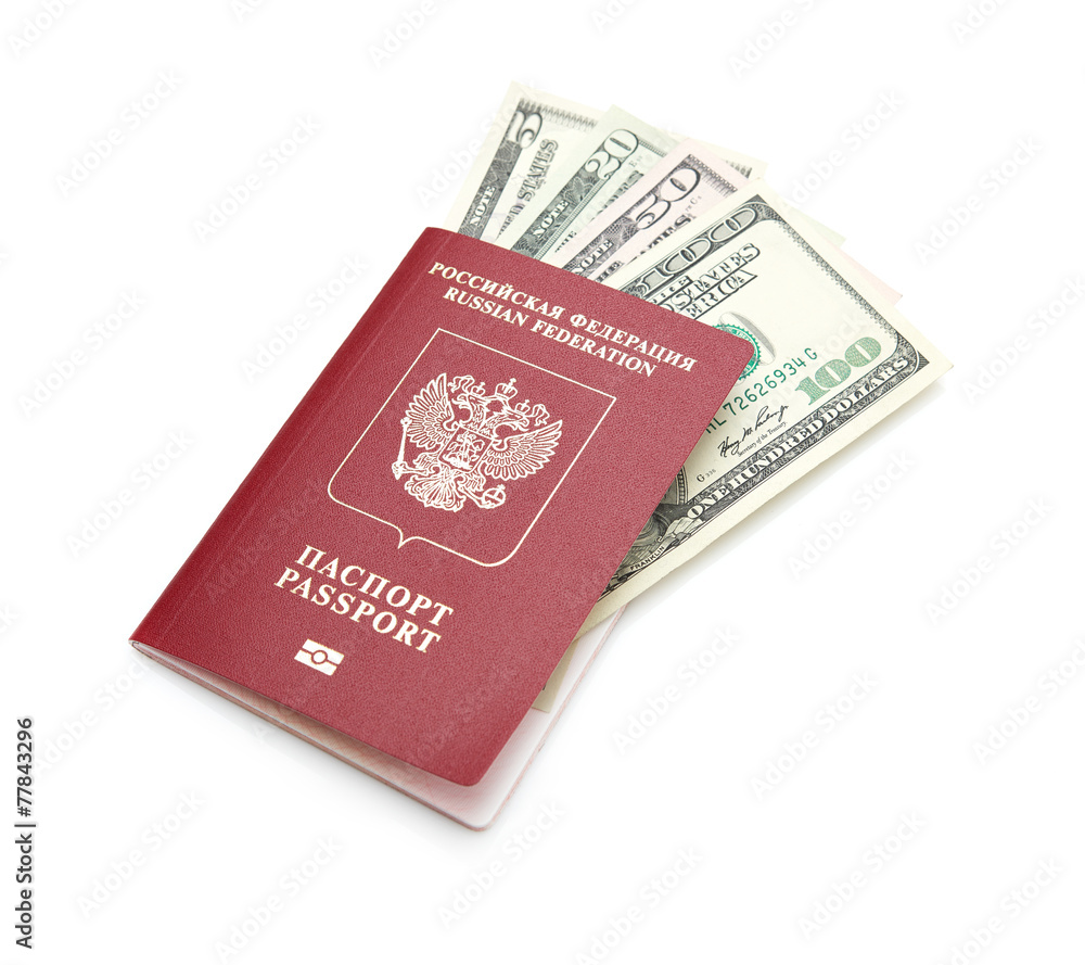 Russian passport with American dollars Russian passport with American dollars