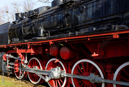 Technical detail of a steam locomotive photo