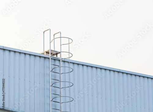 Factory ladder on the roof