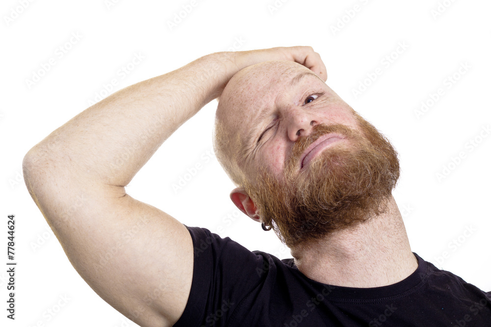 man thinking scratching head isolated man thinking scratching head isolated
