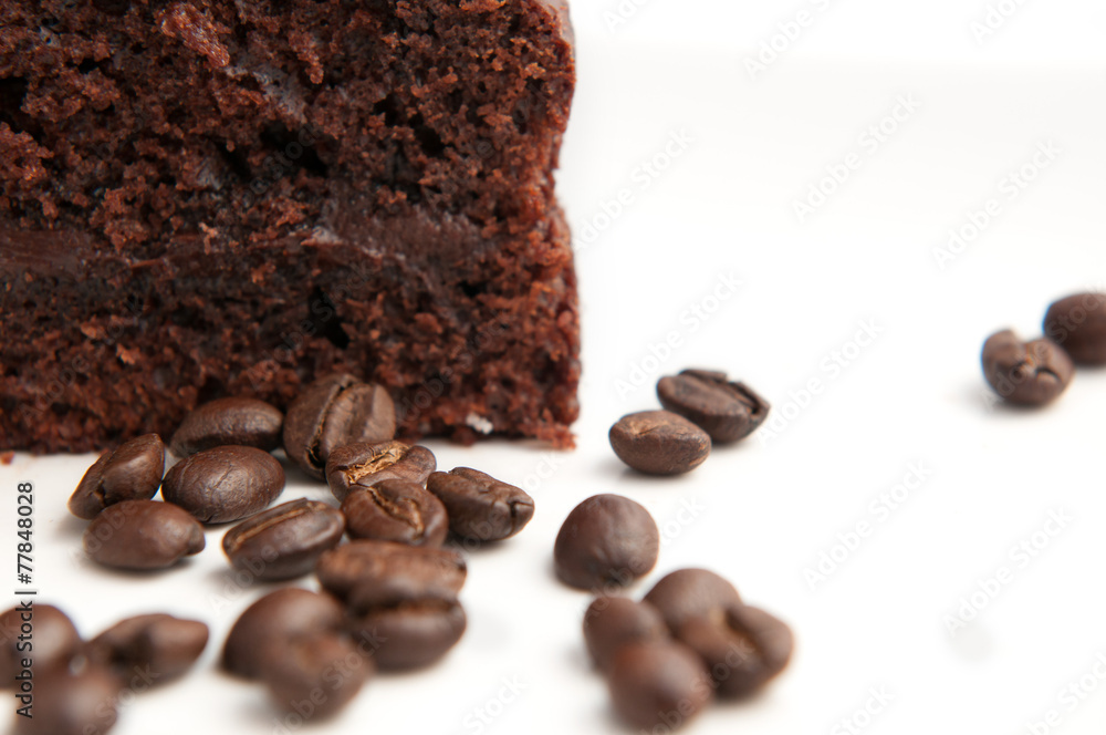 Chocholate cake with coffee beans