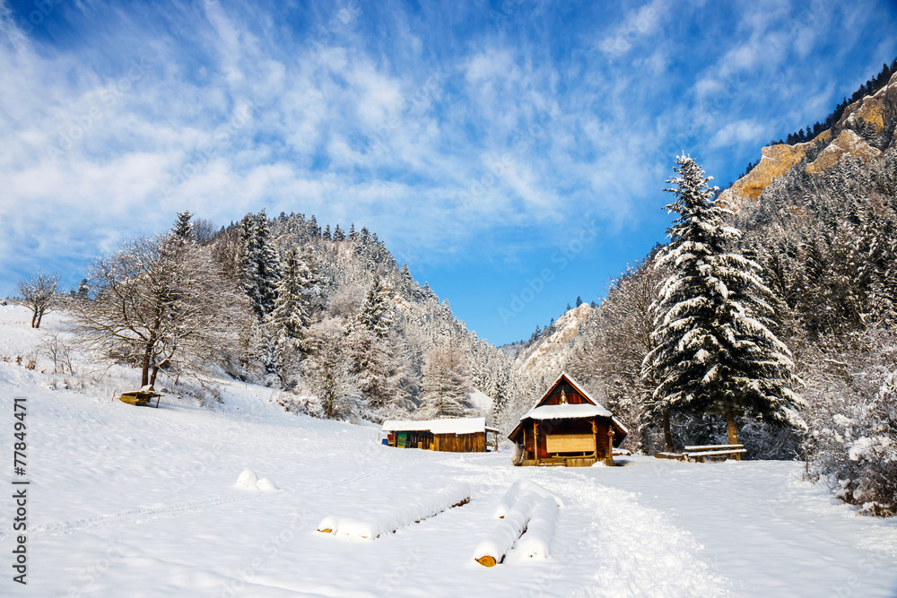 Winter landscape in Pieniny Mountains, Three Crowns, Poland Winter landscape in Pieniny Mountains, Three Crowns, Poland