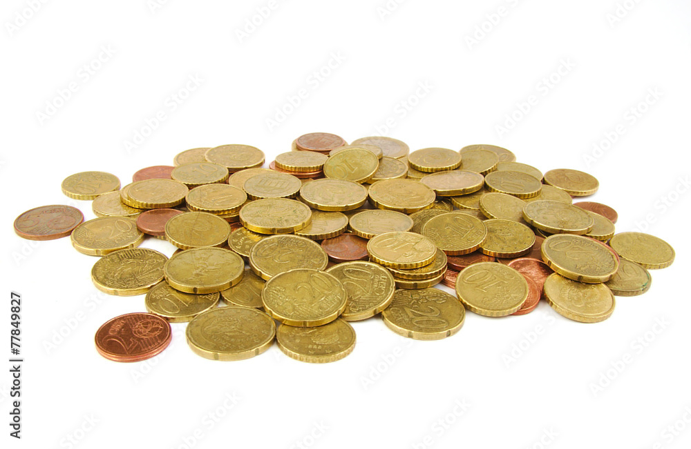 Euro coins isolated on white background. Euro coins isolated on white background.