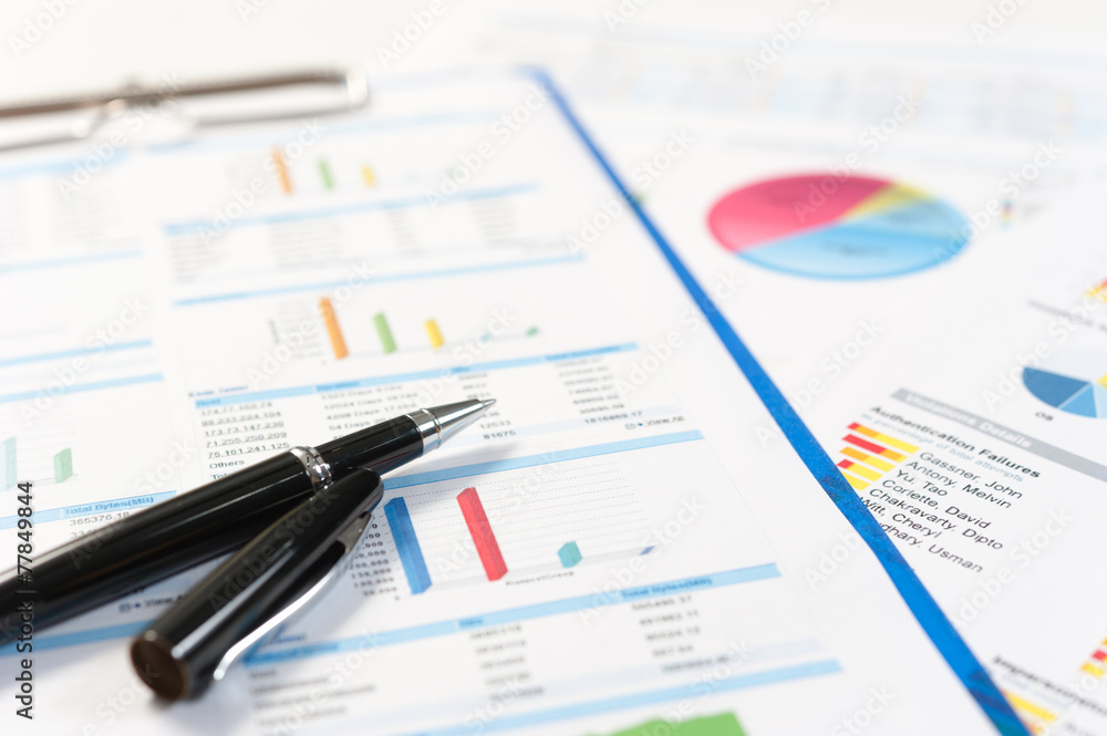 Pen and report paper, business conceptual Pen and report paper, business conceptual