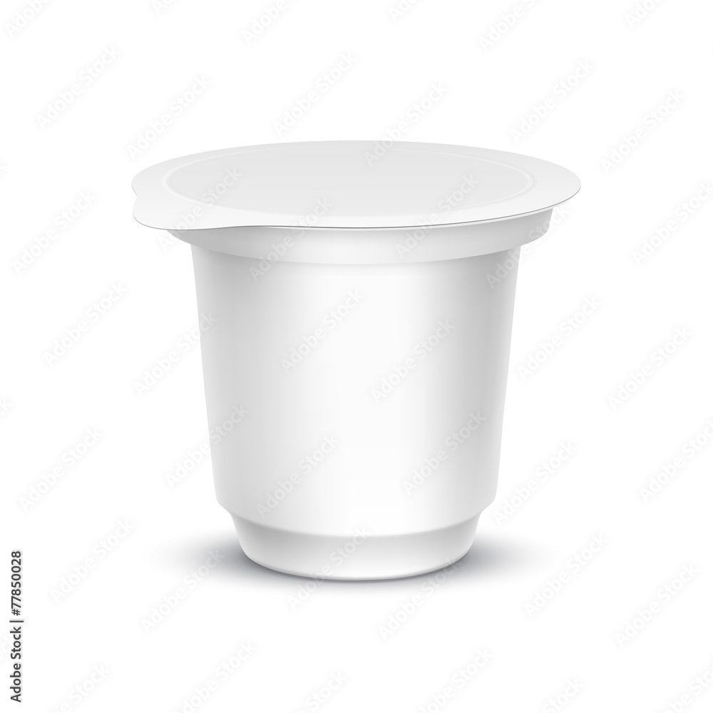 Blank White Packaging Container for Yogurt Blank White Packaging Container for Yogurt
