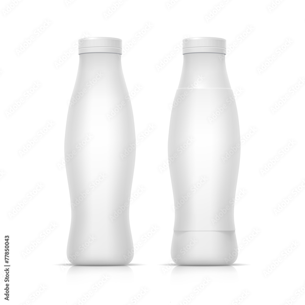Blank White Packaging Container Bottle for Yogurt Blank White Packaging Container Bottle for Yogurt