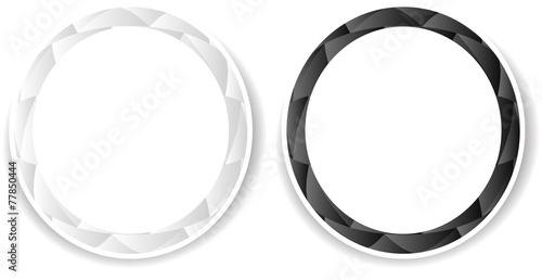Set of two circle frames with white copyspace.