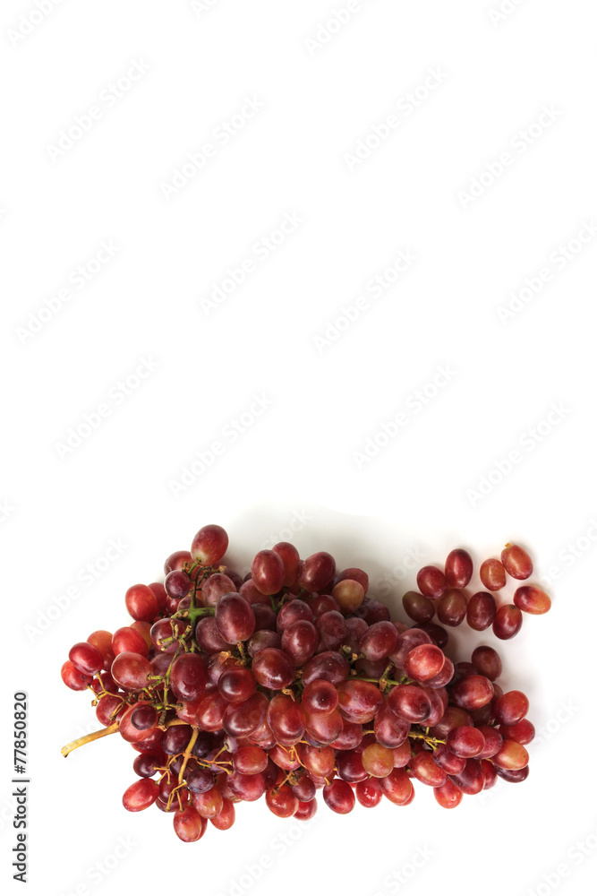 Red grapes on a white background. Red grapes on a white background.