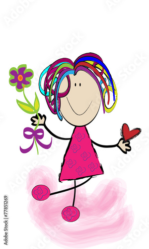 Niña alegre con flor 2.