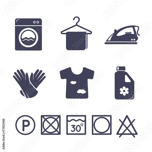 Laundry icons set