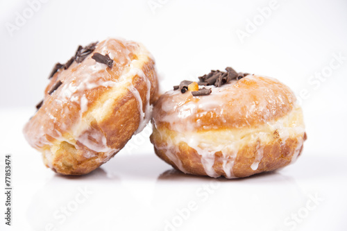Fresh isolated donuts on white background