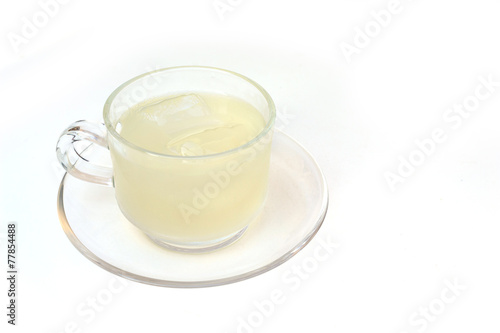lemon water on white background