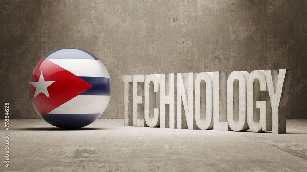 Naklejka premium Cuba. Technology Concept.