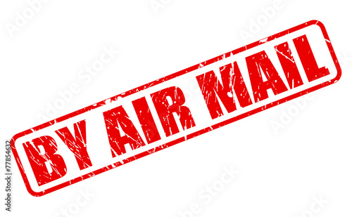 By air mail red stamp text