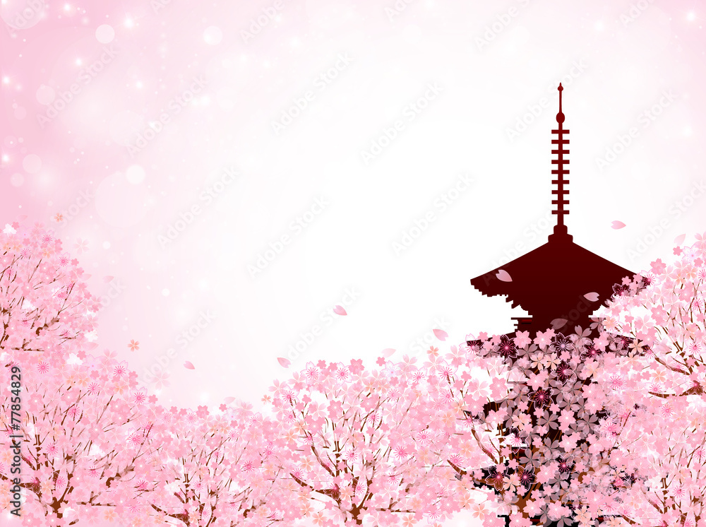 Obraz premium 桜 京都 背景